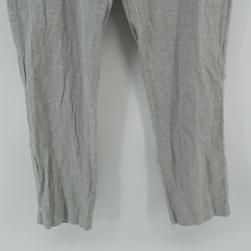 J.Crew Straight Leg Pants Mens 36x32 Gray Linen Cotton Re-Imagined Trousers